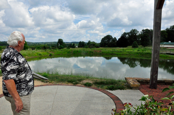 Lee Duquette by the Dawes Arboretum pond